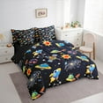 thumbnail image 3 of Feelyou Rocket Planet Bedding Comforter Set 7pcs, Mystic Outer Space Queen Bedding Sets, Teens Kids Boys Girls Reversible Queen Sheet Sets, Luxury Bedroom Decor, 3 of 7
