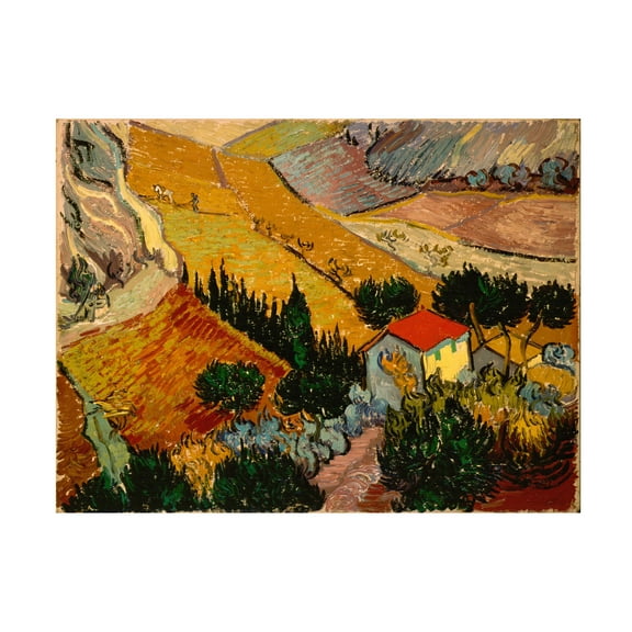 Vincent van Gogh 'Landscape with House' Canvas Art