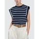 thumbnail image 3 of Camiseta Sin Mangas Informal de Verano para Mujer, Rayas Azul Marino, Talla M, 3 of 6