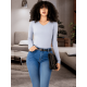 thumbnail image 4 of Suéter para Mujer de Manga Larga con Cuello en V Unitalla Sweater Dama de Punto Abrigo Sueteres Sueter Casual Formal Elegante Jersey, 4 of 5