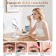 thumbnail image 3 of Espejo con luz para Maquillaje,Espejo de Doble Cara Recargable de 3000 mAh,Espejos de tocador con Soporte para Celular，Aumento de 1X/10X，Giratorio de 360°，3 ajustes de Color, Brillo Ajustable, 3 of 7