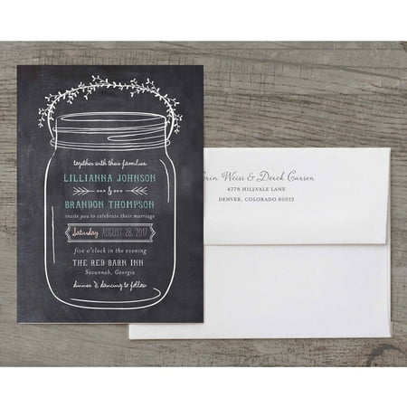 Mason Jar Deluxe Wedding Invitation Walmart Com