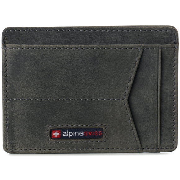 Alpine Swiss Men RFID Safe Minimalist Front Pocket Wallet Small Slim Card Holder