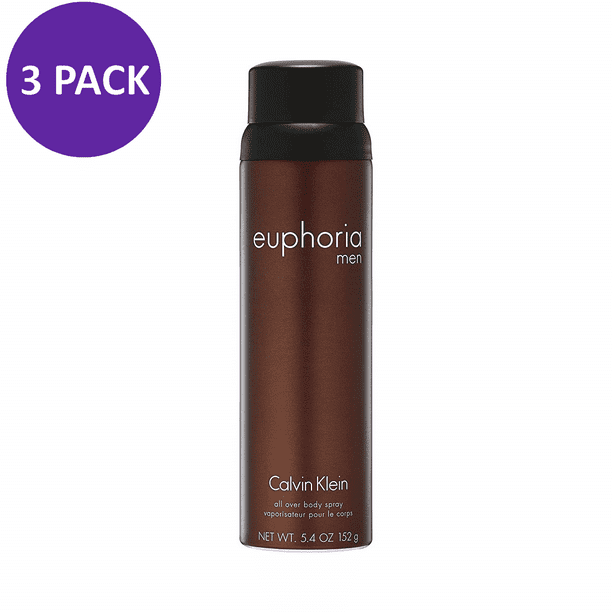 Calvin Klein Calvin Klein Euphoria for Men Body Spray, 5.4 oz (PACK 3)