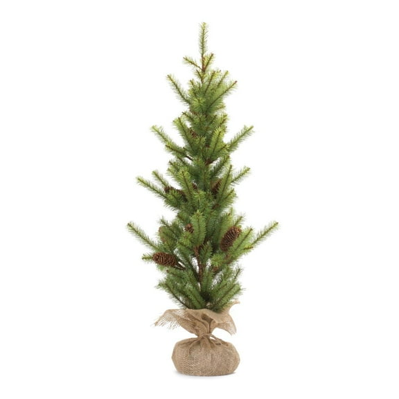 Melrose International LLC Pine Tree w/Burlap Base 3'H PVC