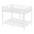 thumbnail image 6 of Metal Full Bunk Bed Metal Bed Frame with Side Ladder and Safety Rails Bunk Bed Full over Twin XL for Teens and Adults White, 6 of 9