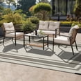 thumbnail image 4 of Outdoor Plastic Waterproof Rug 9'x 12' for Patio, Porch, Deck, Backyard, Balcony, Reversible, Geometric, 4 of 7