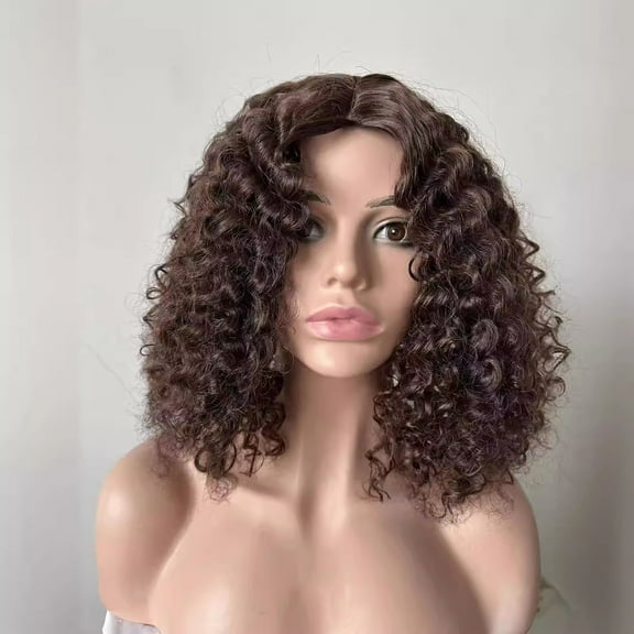 Nvzi -b Wig Curly Hair Wave Medium Temperament Wig Headgear(11.8in，A92)