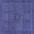 thumbnail image 1 of Ahgly Company Machine Washable Indoor Square Abstract Blue Modern Area Rugs, 6' Square, 1 of 4