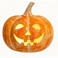 thumbnail image 2 of LOWLHOME Halloween Pumpkin Light Pumpkin Decor With Classic Smiling Face, Halloween LED Light Up Pumpkin Decor, Fall Porch Yard Outdoor Indoor Decoration, 7 in, Orange, 2 of 5