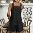thumbnail image 6 of Sokhug Romper Sleeveless For Women Cotton Button Front with Pockets Casual Loose Fit Summer Jumpsuit Shorts, 6 of 6