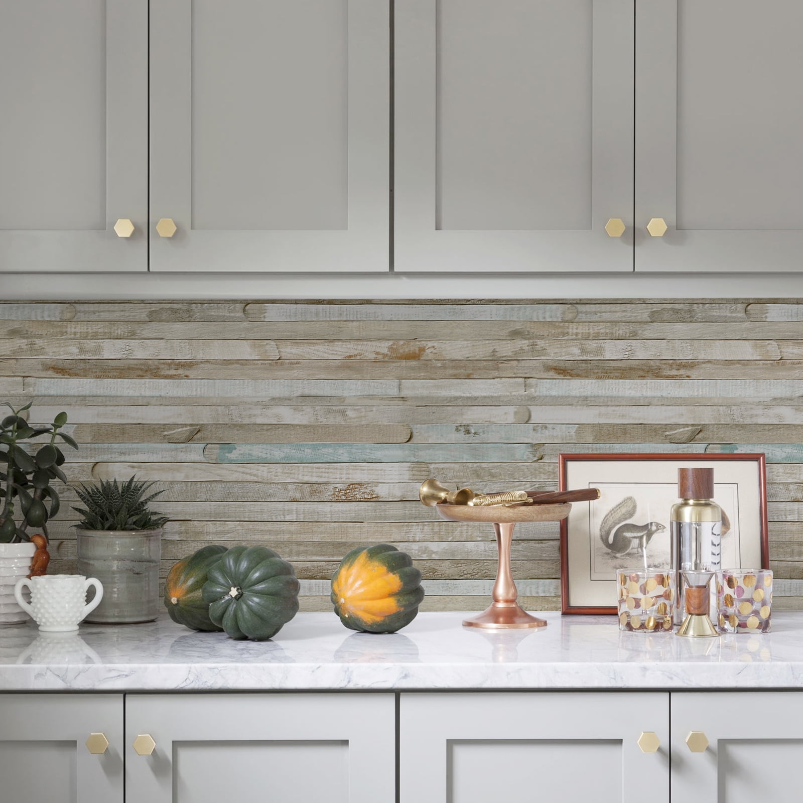 Abyssaly Blue Rustic Wood Peel and Stick Wallpaper 17.7" x 393" Self-Adhesive Removable Vinyl Decorative Wood Wallpaper for Walls Shelves Drawers Furniture Room