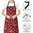 thumbnail image 4 of Kdxio Festive Reindeer Apron with Pockets Adjustable Kitchen Aprons for Men Women Waterproof Aprons for Cooking,Drawing,Crafting, Baking Household Cleaning, 4 of 5