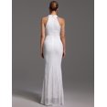 thumbnail image 3 of Vestido BELLA BARNETT Fabuloso blanco con cuello alto HOCO sin mangas, 3 of 5