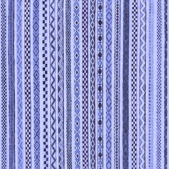 Ahgly Company Machine Washable Indoor Square Abstract Blue Modern Area Rugs, 7' Square
