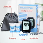 Blood Glucose Monitor Kit, 50 Glucometer Strips, 50 Lancets, 1 Blood Sugar Monitor, Blood Sugar Test Kit with Control Solution, Lancing Device, No Coding, Large Display