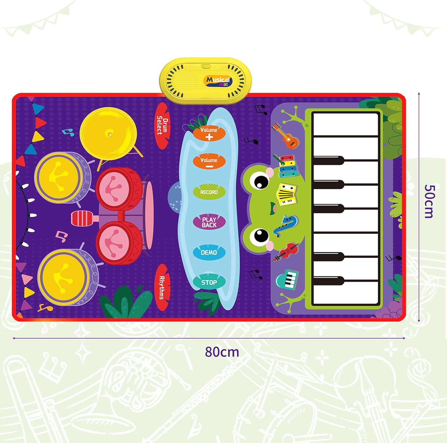 Yiomxhi Baby Toys 12-18 Months,2 in 1 Piano Mat & Drum Mat,Learning Toys,Baby Toys for 1 Year Old,Sensory Toys for Toddlers,Gifts for 1 Year Old Boys,Girls,Twins,Birthday Gifts, Christmas Gift
