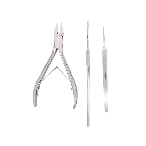 1 Alicate 1 Guiador 1 Cucharilla Podologo Pedicure Aashta