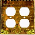 thumbnail image 3 of Metal Light Switch Plate Cover Elegant Golden Brown Letter Frame Damask DAM070, 3 of 13