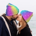thumbnail image 5 of Pofeuu Rainbow Scales2 Print Beanie Hat for Men Women Knit Winter Hat Warm Cuffed Skull Beanie Slouchy Soft Unisex, 5 of 6