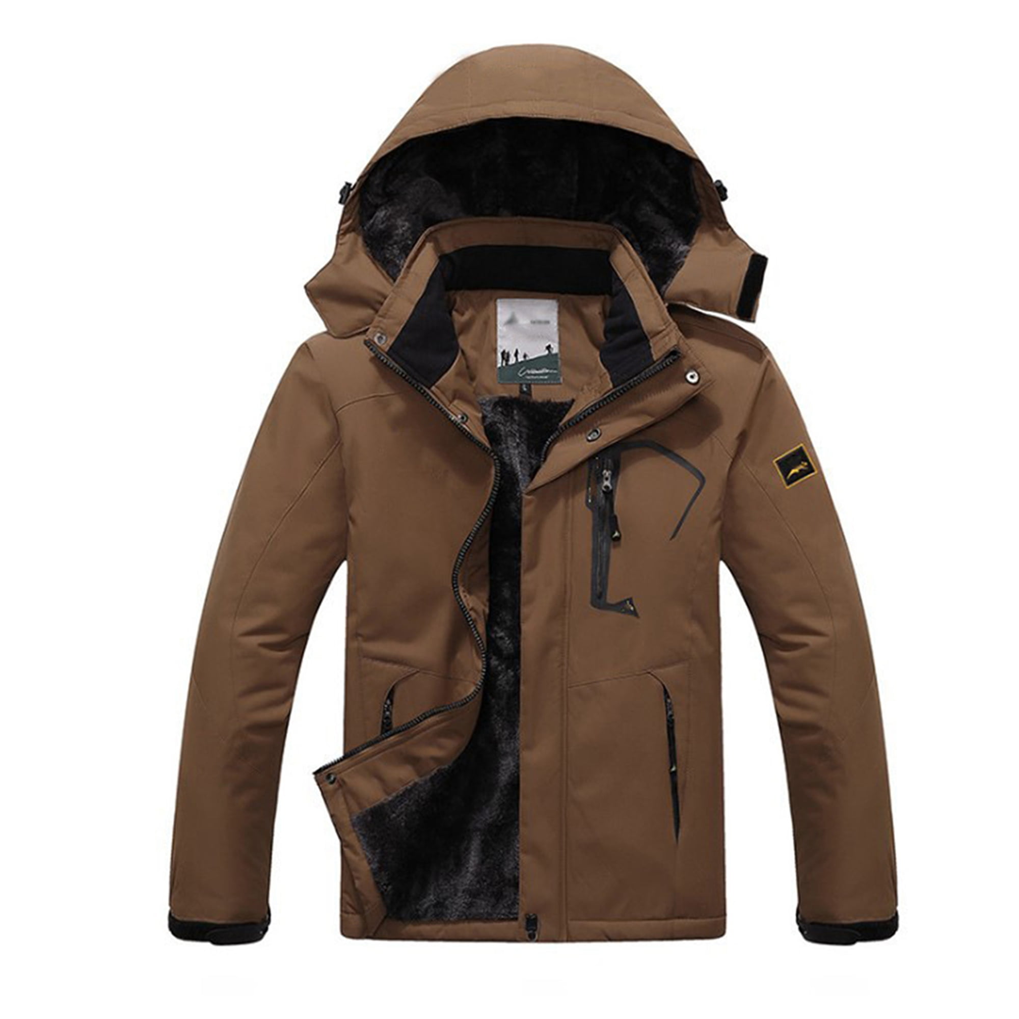 men's short parka with sherpa hood