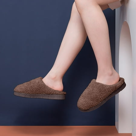 

Gubotare Slippers For Men House Slippers with Arch Support Men Slip on Slippers Winter Warm Comfy Slippers Casual House Comfort Shoes Coffee 9
