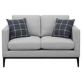 thumbnail image 3 of Apperson Upholstered Track Arm Loveseat Light Grey, 3 of 11