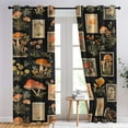 thumbnail image 3 of Woodland Mushroom Patterned Blackout Curtains for Bedroom, Living Room Decor, Room Darkening Thermal Insulated Grommet Drapes, Botanical Flower Window Treatments-42"W x 72"L (Pack of 2), 3 of 7