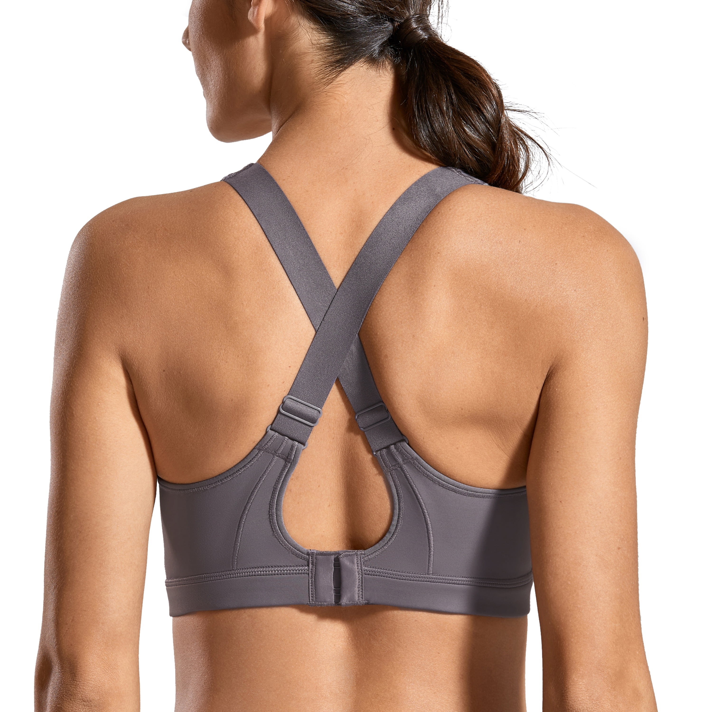 SYROKAN Womens High Impact Molded Cup Full Coverage Workout Sports Bra with Integrated Wire 