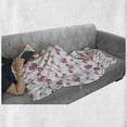 thumbnail image 6 of Leaves Soft Flannel Fleece Throw Blanket, Watercolor Style Composition of Blossoming Flowers Horizontal Lines, Cozy Plush for Indoor and Outdoor Use, 70" x 90", Pink and Pale Rust, by Ambesonne, 6 of 6
