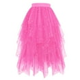 thumbnail image 3 of Tulle Skirts for Women Glitter Sequin Elastic Waist Layered Mesh Flowy Asymmetrical Puffy Skirt Fairy Skirt Midi Tutu Skirts, 3 of 3