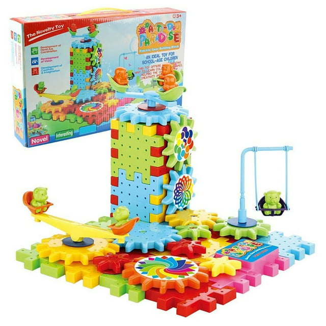 81 Piece DIY Gear Building Blocks Toy Set Learning Blocks Motorized Gears Construction Toy Kids DIY Gift
