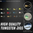 thumbnail image 2 of Vexan 12-Pack Tungsten Ice Fishing Jigs Glow & Multi-Color (0.8g, 3 mm, #16 Hook), 2 of 5