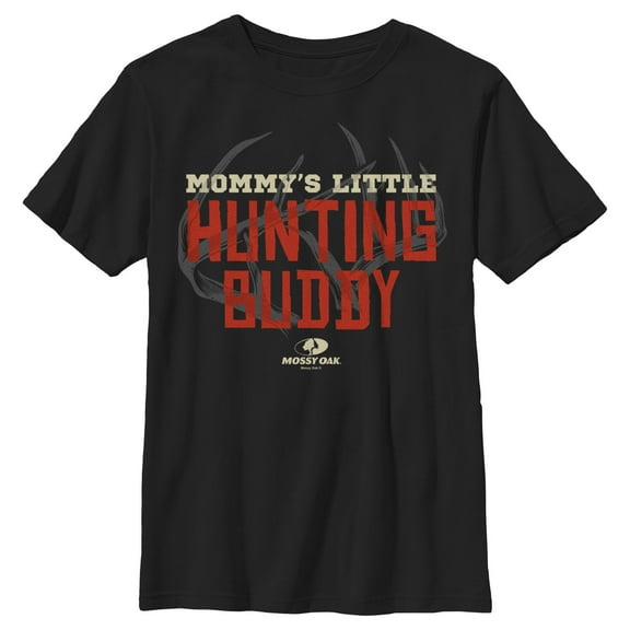 Boy's Mossy Oak Mommy's Little Hunting Buddy  Graphic Tee Black Medium
