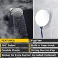 thumbnail image 3 of HoneyBull Fogless Shower Mirror for Shaving - with Suction Cup, Razor Holder, 3 of 6