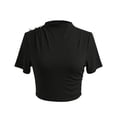 thumbnail image 6 of ClodeEU Women's Short Sleeve Turtleneck Stretch Slim Fit T Shirt,Fashion Soft Cozy Tee Black,Womens Plus XXL, 6 of 6
