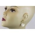 thumbnail image 5 of Sterling Silver Earrings White Heart Shaped MOP Dainty Simple Drops Dangle Style Designed for Adult Women, 5 of 5