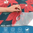 thumbnail image 3 of Yayeee Kitchen Curtains Tier Pair Light Filtering 27"x24" Rod Pocket Short Cafe Window Panel, Red Christmas Leaves, 3 of 7