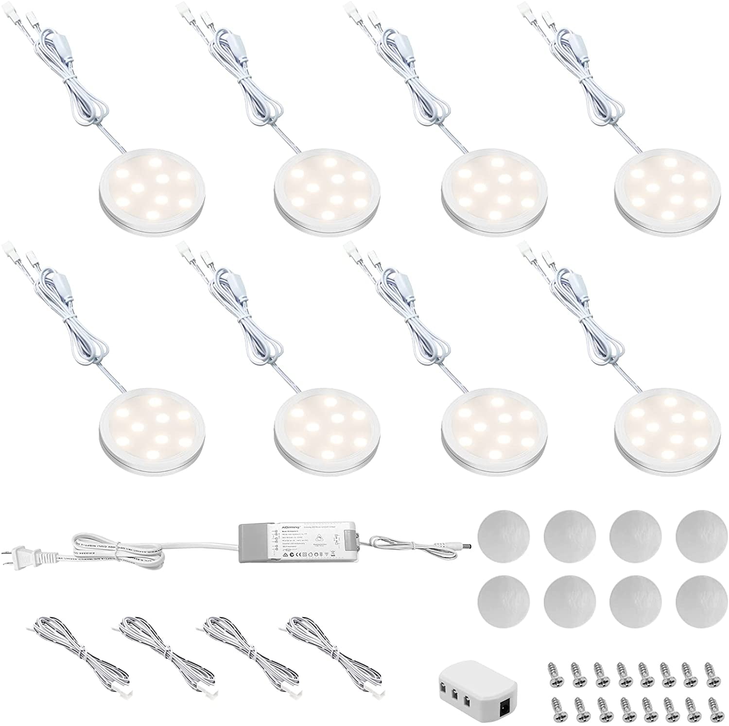 Under Lighting Puck Lights,12V Linkable Led Puck Lights, Plug
