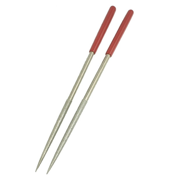 Limas de aguja de diamante redondas de 4.5 mm x 180 mm para joyeros, 2 piezas