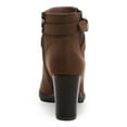thumbnail image 3 of STYLE & COMPANY Womens Brown Cushioned Buckle Accent Goring Laleen Almond Toe Block Heel Zip-Up Booties 10 M, 3 of 4