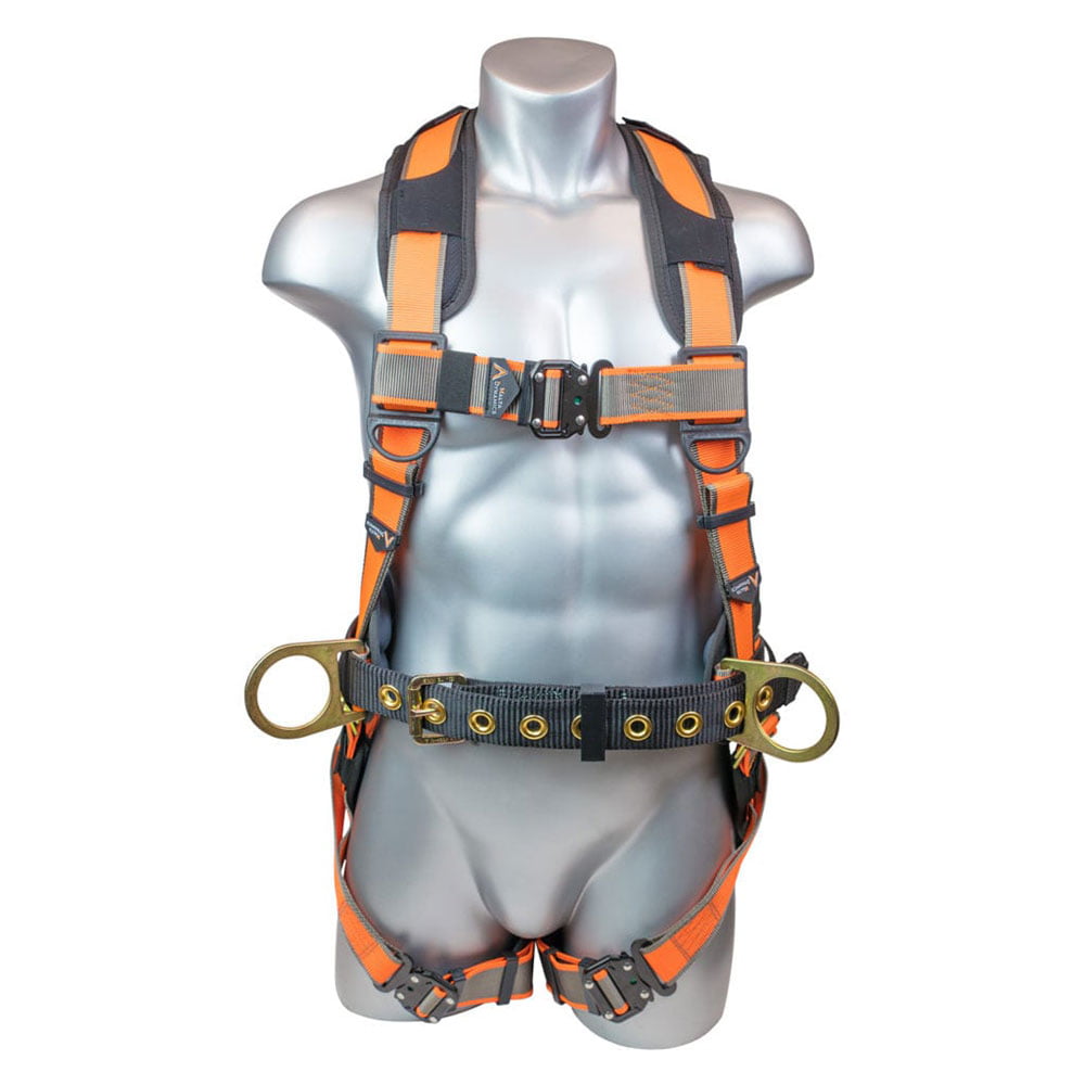 Malta Dynamics Warthog Comfort MAXX Safety Harness Fall Protection,  Includes Added Padding, Removable Safety Belt, and Side D-Rings,  Construction Full