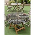 thumbnail image 4 of Outdoor Tablecloth with Umbrella Hole for Patio/Picnic/Party/Camping, Olive Black Boho Waterproof Table Cloth Round Cover Washable, Vintage Tribal Striped Southwestern (Dia 54"), 4 of 9