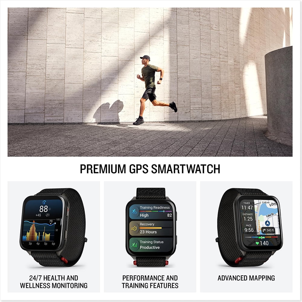 Garmin Venu X1 Premium GPS Smartwatch, Black Titanium 010-02980-00 Bundle with Deco Essentials Charging Dock, 3x Silicone Dust Cover and USB Type C Charging and Sync Cable