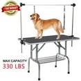 thumbnail image 2 of SEGMART Dog Table on Clearance, 36'' x 24'' Professional Heavy Duty Stainless Steel Frame Foldable Table w/Adjustable with Arm/Noose, Capacity Up to 330lbs, Black, S8032, 2 of 9
