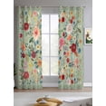 thumbnail image 2 of Sage Green Floral Sheer Curtains 84 Inch Length 2 Panels Set for Living Room/Bedroom, Spring Flowers Leaves Farmhouse Kitchen Curtains Grommet Semi-Sheer Curtains Drapes Window Treatments 42"x84"x2, 2 of 7