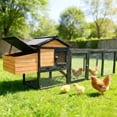 thumbnail image 2 of Wooden Chicken Coop, Large Outdoor Hen House with Nesting Box Poultry Cage, Rabbit Hutch Bunny Cage , Waterproof for Outdoor Backyard, 2 of 14