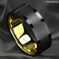 thumbnail image 6 of Tungsten Rings for Men Wedding Bands for Him Womens Wedding Bands for Her 8mm Black Gold Polished Brushed Comfort-fit, 6 of 6