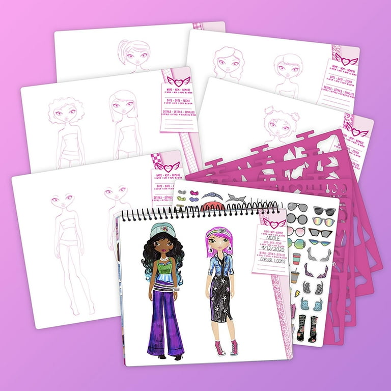 Fashion Angels I Love Fashion Sketch Portfolio - Road Trip Essentials For  Kids 8 - 12 - Fashion Design Sketch Book for Beginners, Sketch Pad with