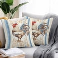 thumbnail image 2 of Waterproof Throw Pillow Covers Set of 2, 20x20 Inch Retro Rooster Decorative Pillowcases Outdoor Pillow Slip Cushion Covers Set for Couch Tent Farmhouse Striped Watercolor Animals, 2 of 7